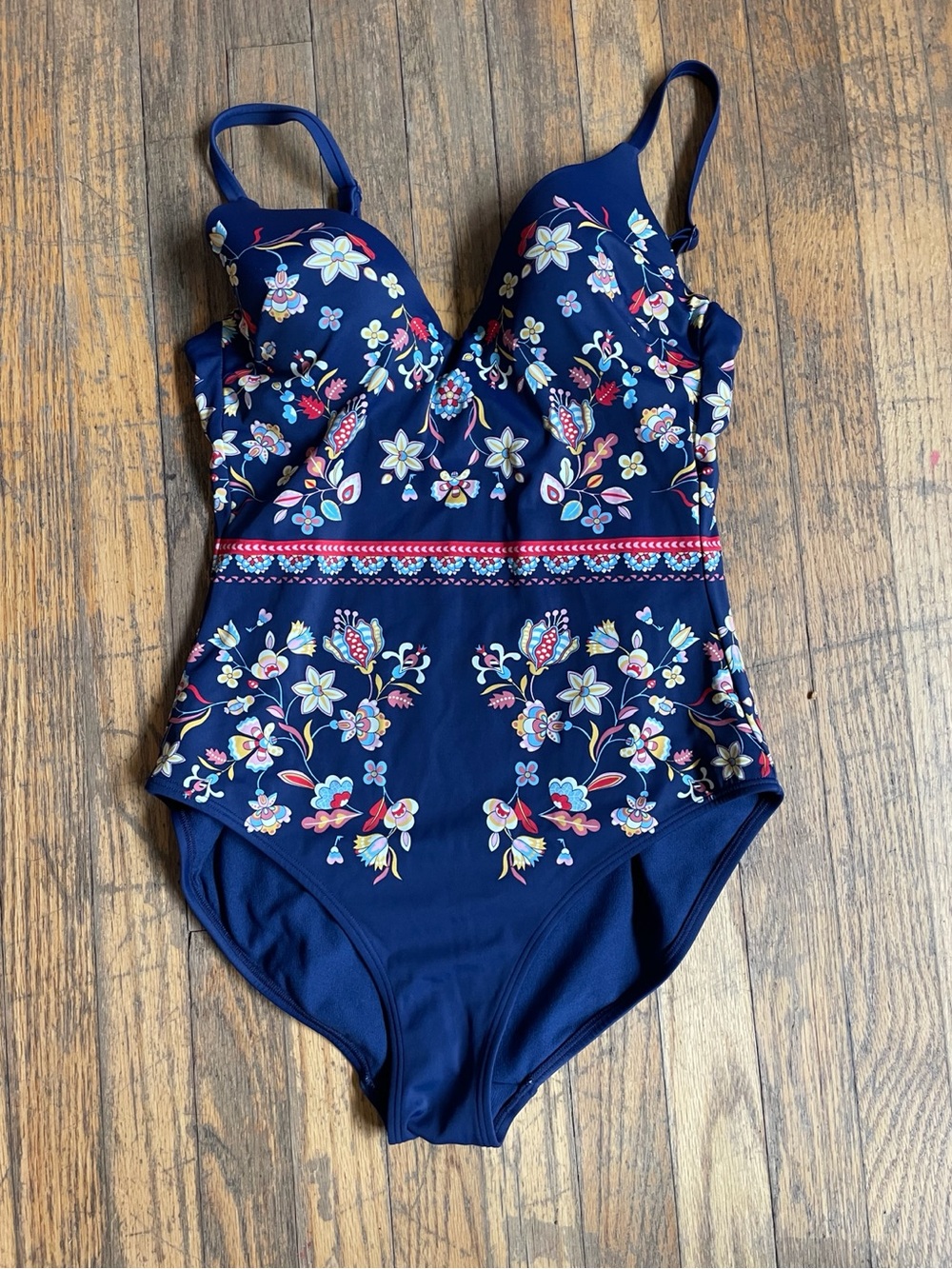 Boden Navy Floral One-Piece Swimsuit